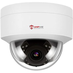 anpviz 4mp poe ip dome camera with microphone/audio, ip security camera outdoor night vision 98ft waterproof ip66 indoor wide angle 2.8mm 24/7 recording #ipc-d240w-s