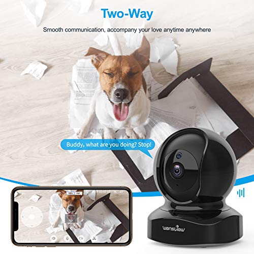 wansview Wireless Security Camera, IP Camera 1080P HD, WiFi Home Indoor Camera for Baby/Pet/Nanny, 2 Way Audio Night Vision, Works with Alexa, with TF Card Slot and Cloud