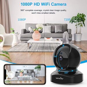 wansview Wireless Security Camera, IP Camera 1080P HD, WiFi Home Indoor Camera for Baby/Pet/Nanny, 2 Way Audio Night Vision, Works with Alexa, with TF Card Slot and Cloud