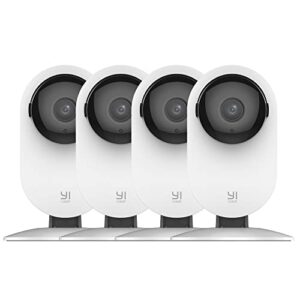 yi 4pc security home camera, 1080p 2.4g wifi smart indoor nanny ip cam with night vision, 2-way audio, ai human detection, phone app, pet cat dog cam – works with alexa and google