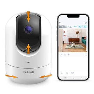D-Link mydlink Full HD WiFi Pan/Tilt Smart Wireless Security Camera, 360 Views, Pet Baby Home Monitor, Motion Detection, Night Vision, Cloud & microSD Recording (DCS-8526LH-US)