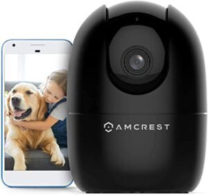 amcrest 1080p wifi camera indoor, nanny cam, dog camera, sound & baby monitor, human & pet detection, motion-tracking, 2.4ghz only, pan/tilt wireless ip camera, night vision, smart home ash21-b