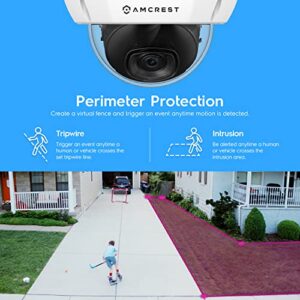 Amcrest UltraHD 4K (8MP) Outdoor Security POE IP Camera, 3840x2160, 98ft NightVision, 2.8mm Lens, IP67 Weatherproof, IK10 Vandal Resistant Dome, MicroSD Recording, White (IP8M-2493EW)