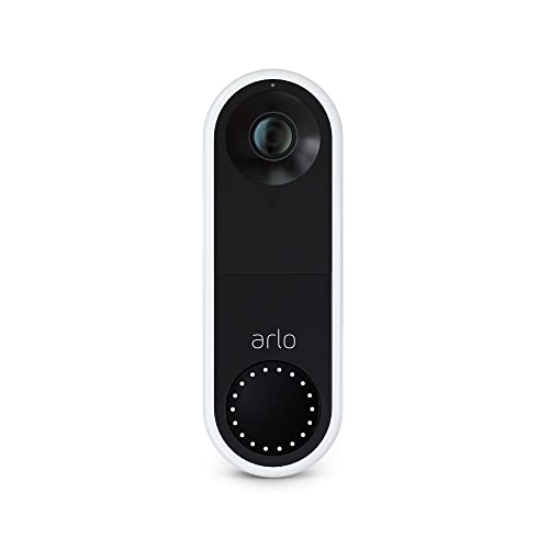 Arlo Essential Wired Video Doorbell - HD Video, 180° View, Night Vision, 2 Way Audio, Direct to Wi-Fi No Hub Needed, Wired, White – AVD1001 RENEWED