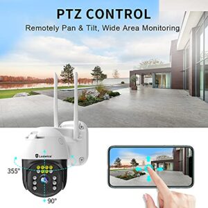Luowice 5MP PTZ Security Camera Outdoor FHD WiFi IP Camera with Humaniod Detection, Auto Tracking, Color Night Vision, Pan and Tilt, Two Way Talk, Floodlight and Siren, Waterproof