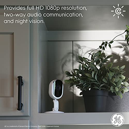 GE CYNC Smart Indoor Security Camera, Baby Monitor, Dog Camera, Night Vision, Works with Alexa and Google Assistant, Two-Way Audio, 1080p Resolution, No Hub Required