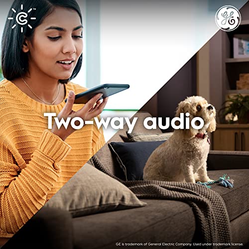 GE CYNC Smart Indoor Security Camera, Baby Monitor, Dog Camera, Night Vision, Works with Alexa and Google Assistant, Two-Way Audio, 1080p Resolution, No Hub Required