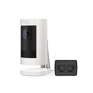 Ring Stick Up Cam Elite, Power over Ethernet HD Security Camera with Two-Way Talk, Night Vision, Works with Alexa - White