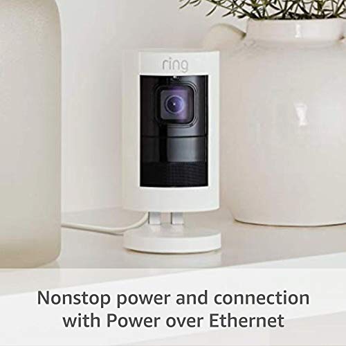 Ring Stick Up Cam Elite, Power over Ethernet HD Security Camera with Two-Way Talk, Night Vision, Works with Alexa - White