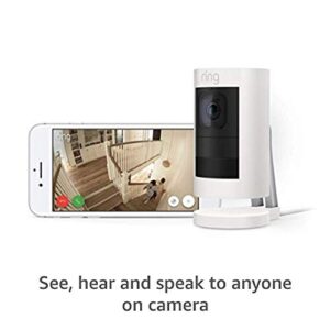 Ring Stick Up Cam Elite, Power over Ethernet HD Security Camera with Two-Way Talk, Night Vision, Works with Alexa - White