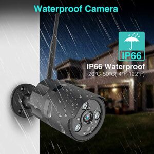 Outdoor Camera, 1080P WiFi Outdoor Security Camera, FHD Night Vision, A.I. Motion Detection, Instant Alert via Phone, 2-Way Audio, Live Video Zooms Function, Cloud Storage/Micro SD Card (Black)