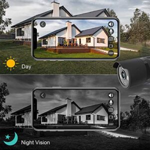 Outdoor Camera, 1080P WiFi Outdoor Security Camera, FHD Night Vision, A.I. Motion Detection, Instant Alert via Phone, 2-Way Audio, Live Video Zooms Function, Cloud Storage/Micro SD Card (Black)