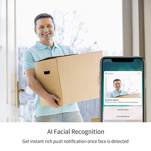 Security Camera Outdoor, blurams Cameras for Home Security 2-Way Audio, Starlight Night Vision, Facial Recognition, Siren, Weatherproof, Cloud/Local Storage, Works with Alexa& Google Assistant& IFTTT