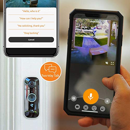 TOUCAN 1080P Wireless Video Doorbell with Wireless Chime, 2-Way Audio, Motion Detection, Night Vision, 180-Degree Ultra Wide Angle Lens, Compatible with Alexa & Google Home, No Subscription Required