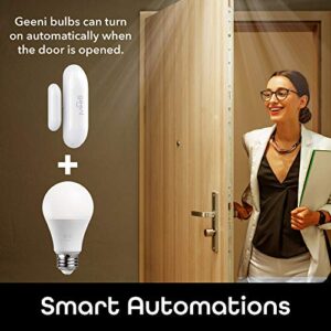 Geeni Wi-Fi Door Sensor, Smart Door and Window Sensors, White, 2-Pack No Hub Required – Wireless Design, Instant Alerts, Requires 2.4 GHz