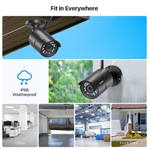 ZOSI 2K 3MP Wireless Security Camera System Outdoor Indoor, 4 x 3MP WiFi IP Camera and H.265+ 8CH NVR with 1TB Hard Drive for 24/7 Recording, Night Vision, Motion Alert, Remote Control