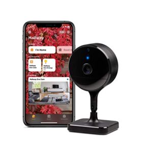 eve cam – apple homekit smart home secure indoor camera with motion sensor, microphone, speaker & night vision, app compatibility, iphone/ipad/apple watch notifications
