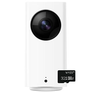 wyze cam pan 1080p pan/tilt/zoom indoor pet monitoring camera for dogs & cats baby monitor with wyze 32gb microsd card class 10