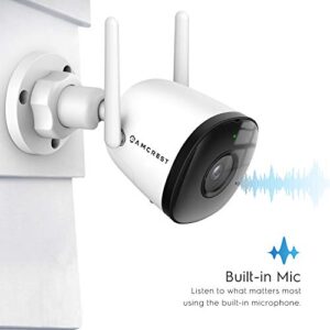 Amcrest SmartHome 4MP Outdoor WiFi Camera Bullet 4MP Outdoor Security Camera, 98ft Night Vision, Built-in Mic, 106° FOV, 2.8mm Lens, MicroSD Storage (Sold Separately), ASH43-W (White)