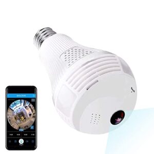 VIBOOS Camera, 1080p Home WiFi Light Camera, 2mp Wireles IP Led Cam,360 Degrees Panoramic vr Home Surveillance Cameras, Motion Detection/Night Vision/Alarm