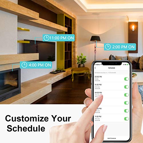 Aoycocr Bluetooth WiFi Smart Plug - Smart Outlets Work with Alexa, Google Home Assistant, Remote Control Plugs with Timer Function, ETL/FCC/Rohs Listed Socket