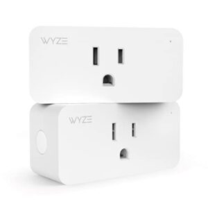 wyze plug, 2.4ghz wifi smart plug, works with alexa, google assistant, ifttt, no hub required, two-pack, white
