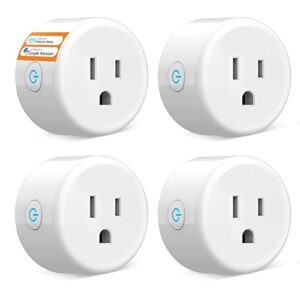 ghome smart mini smart plug, wifi plug outlet timer smart socket works with alexa and google home, app control, no hub required, etl fcc listed, 2.4ghz wifi only