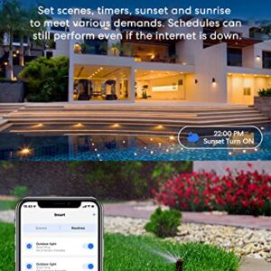 meross Outdoor Smart Plug Compatible with Apple HomeKit, Siri, Alexa, Google Assistant and SmartThings, Waterproof WiFi Outdoor Outlet, Remote & Voice Control, Timer, FCC and ETL Certified
