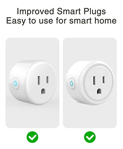 GHome Smart Mini Plug Compatible with Alexa and Google Home, WiFi Outlet Socket Remote Control with Timer Function, Only Supports 2.4GHz Network, No Hub Required, ETL FCC Listed (4 Pack), White