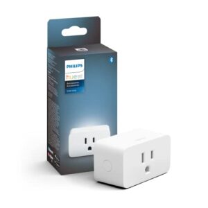 philips hue smart plug, instantly makes any plug smart and controllable with hue app, works with alexa, apple homekit and google assistant, bluetooth compatible, 1-pack, white