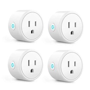 Aoycocr Alexa Smart Plugs - Mini Bluetooth WIFI Smart Socket Switch Works With Alexa Echo Google Home, Remote Control Smart Outlet with Timer Function, No Hub Required, ETL/FCC Listed 4 Pack