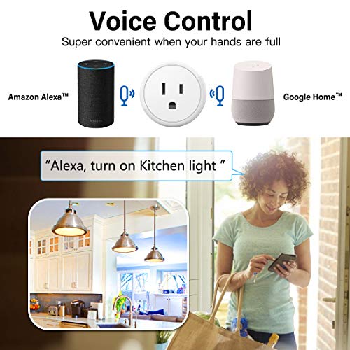 Aoycocr Alexa Smart Plugs - Mini Bluetooth WIFI Smart Socket Switch Works With Alexa Echo Google Home, Remote Control Smart Outlet with Timer Function, No Hub Required, ETL/FCC Listed 4 Pack