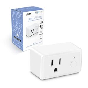 feit electric smart wifi plug, works with alexa and google home, no hub required, 2.4 ghz network only, remote control from anywhere 15 amp smart outlet plug, indoor, white