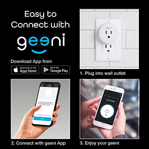 Geeni DOT Smart Wi-Fi Outlet Plug, White, (2 Pack) – No Hub Required – Works with Amazon Alexa and Google Assistant, Requires 2.4 GHz Wi-Fi