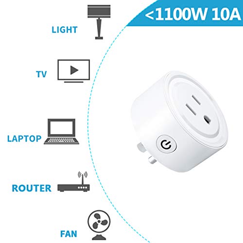 LoraTap Mini Remote Control Outlet Plug Adapter with Remote, 656ft Range Wireless Light Switch for Household Appliances, No Hub Required, 10A/1100W, White, 2 Years Warranty