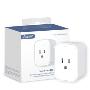 aqara smart plug, requires aqara hub, zigbee, with energy monitoring, overload protection, scheduling and voice control, works with alexa, google assistant, ifttt, and apple homekit compatible