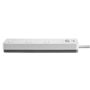 APC Surge Protector, White Power Strip PH8W, 2160 Joules, Flat Plug, 8 Outlet Power Strip