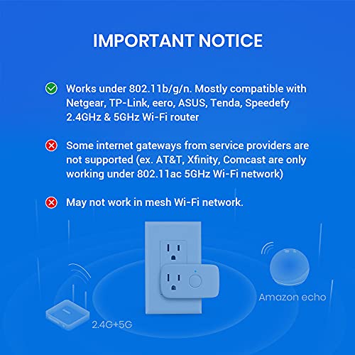 BroadLink Smart Plug Mini, Smart Wi-Fi Timer Outlet Socket Works with Alexa, Google Home, IFTTT, Support Both 2.4G and 5G Wi-Fi