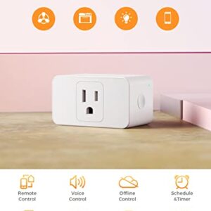 Smart Plug WiFi Outlet Work with Apple HomeKit, Siri, Alexa, Google Home, Refoss Smart Socket with Timer Function, Remote Control, No Hub Required, 15A, 2 Pack