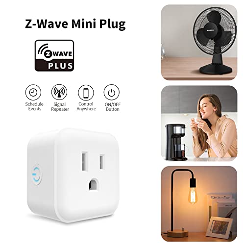 Minoston Z-Wave Plus Outlet, Mini Plug in Socket, 15A, Z-Wave Hub Required, Built-in Repeater/Range Extender, Work with SmartThings, Wink, Alexa, Google Assistant, FCC & ETL Listed(MP21Z)