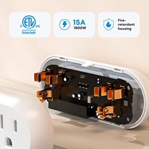 Meross WiFi Dual Smart Plug, 15A 2-in-1 Smart Outlet, Support Apple HomeKit, Siri, Alexa, Echo, Google Home and SmartThings, Voice & Remote Control, Timer, No Hub Required, 2.4G Only, 2 Pack