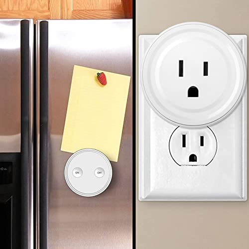 LoraTap Mini Remote Control Outlet Plug Adapter with Remote, 656ft Range Wireless Light Switch for Household Appliances, No Hub Required, 10A/1100W, White, 2 Years Warranty (One Remote + 2 Outlets)