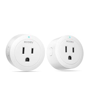 Ecoey Smart Plug - Smart Outlet with Alexa and Google Home for Voice Control, Smart Home Wi-Fi Outlet with Remote Control and Timing, Familywell Pro APP, ETL Listed, GW2001, 2 Packs