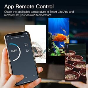 MOES Smart WiFi Reptile Thermostat Outlet Heating Cooling, Tuya Digital Temperature Controller Sensor Plug for Fermenter Brewing Breeding Heat Mat, Smart Life Remote Control, -22- 221℉,10A 1250W