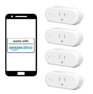 alexa smart plugs by wisebot, space-saving design, also works with smartlife app, 4 pack