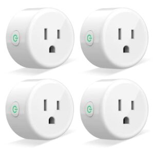 mini smart plug, wisebot wifi plug surge protector works with alexa and google home, plug-in outlet socket app control, timer function, etl fcc listed, no hub required, 2.4ghz wifi only, 10a/1200w