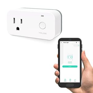 yolink smart plug with energy monitoring, 1/4 mile world’s longest range smart home mini outlet works with alexa google assistant ifttt remote control home appliances anywhere, yolink hub required