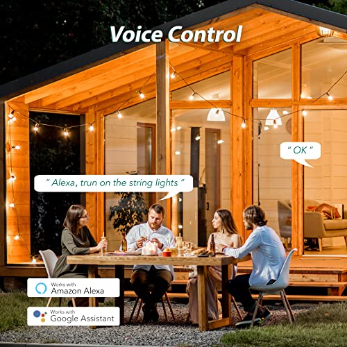 HBN Outdoor Smart Plug, Wi-Fi Heavy Duty Outlet with 3 Independent Outlets, Compatible with Alexa and Google Assistant, IP44 Waterproof, Voice & Remote Control Outlet, No Hub Required, ETL Listed