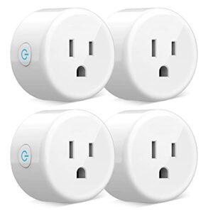 beantech smart plug, wifi outlet socket compatible with alexa google home, no hub required surge protection plug, etl certified fcc listed 120v 10a 2.4 ghz wi-fi smart outlet with timer, 4 pack