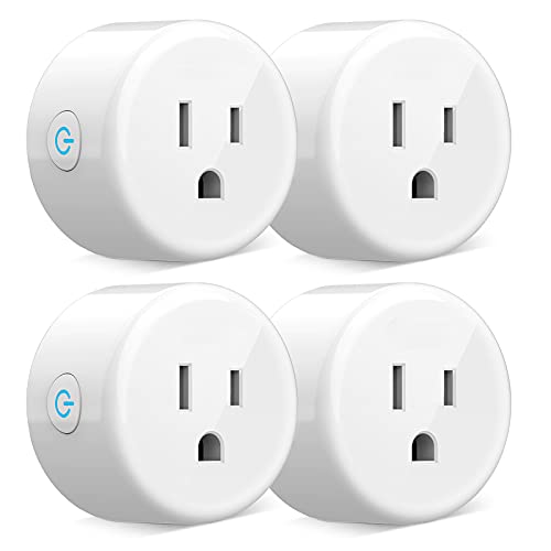 Beantech Smart Plug, WiFi Outlet Socket Compatible with Alexa Google Home, No Hub Required Surge Protection Plug, ETL Certified FCC Listed 120V 10A 2.4 GHz Wi-Fi Smart Outlet with Timer, 4 Pack